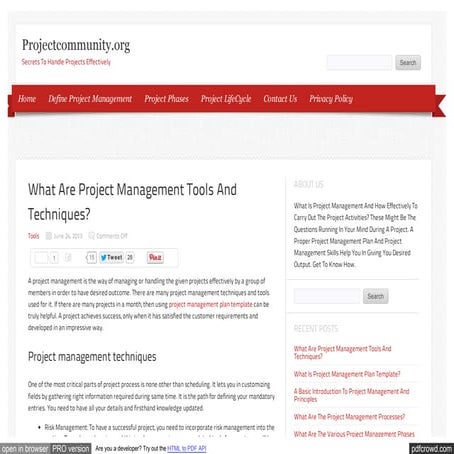 What Are Project Management Tools And Techniques?
