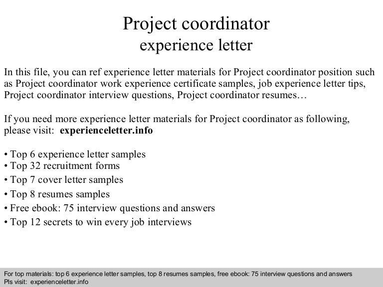 project coordinator sample interview questions
