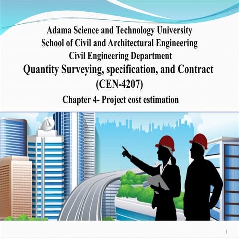 projects of civil works Cost Estimation.ppt