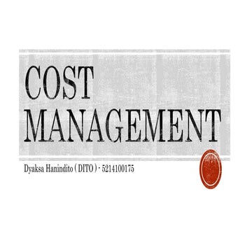 Project cost management
