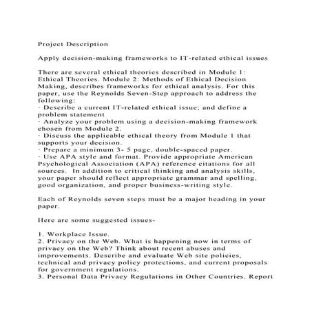 Project DescriptionApply decision-making frameworks to IT-rela.docx