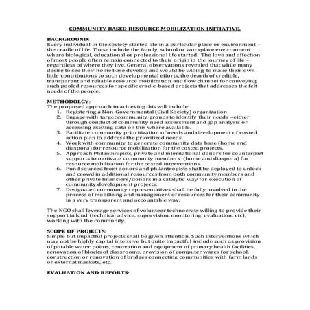 Unit IV: Community Resources and various types | PDF