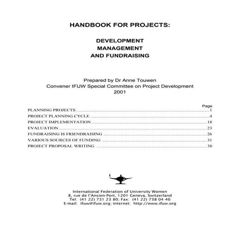 Project development and planning