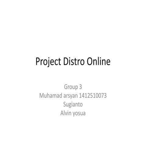 Project distro online