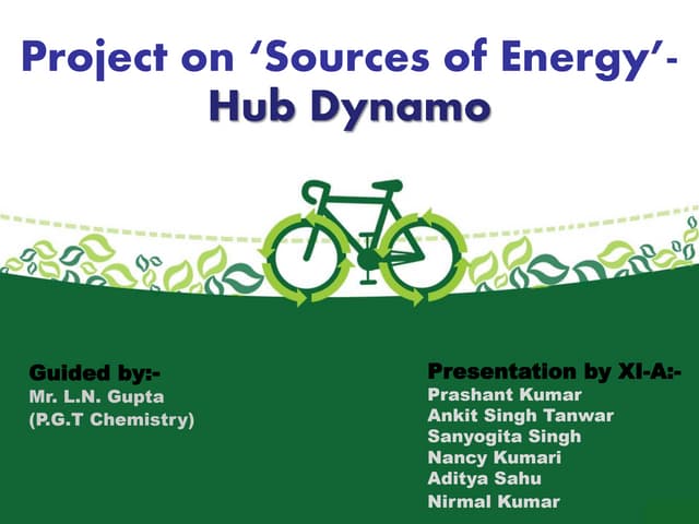 Renewable Sources of Energy- Dynamo...