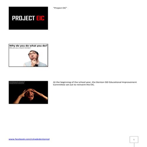 Project EIC Handout for Denton ISD School Board Meeting 4.17.12