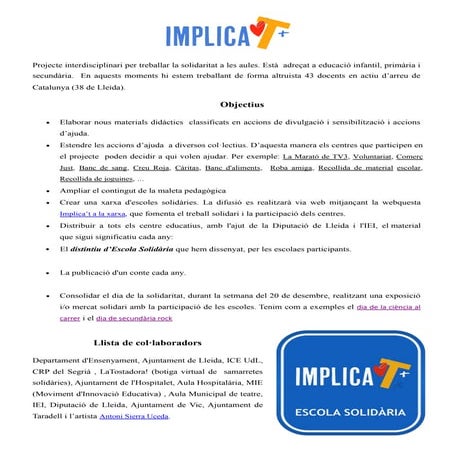 Projecte implica't+