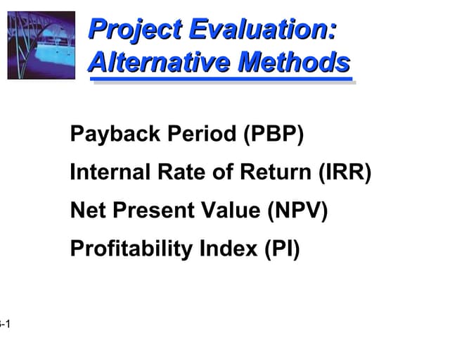Project evalaution techniques