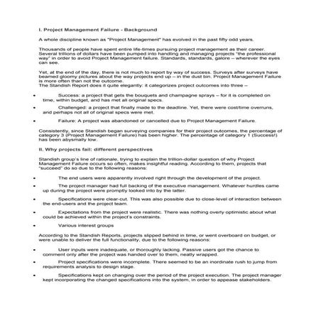 Project failure reason 1