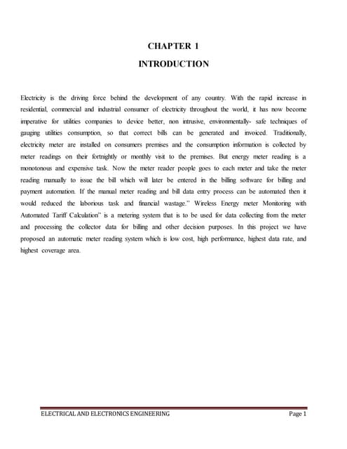 Wireless energy meter monitoring with automated tariff calculation
