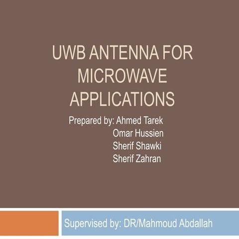 Ultra Wide Band Antenna for High Speed Microwave Applications