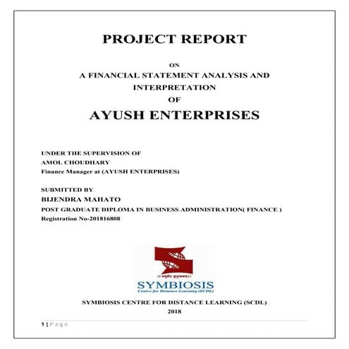 A FINANCIAL STATEMENT ANALYSIS AND INTERPRETATION