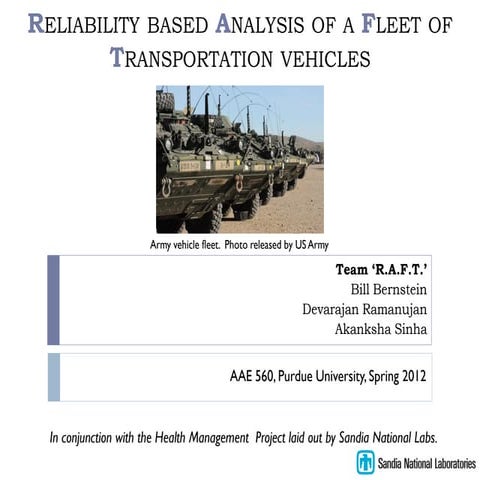 Reliability Analysis of a Fleet of Transportation Vehicles