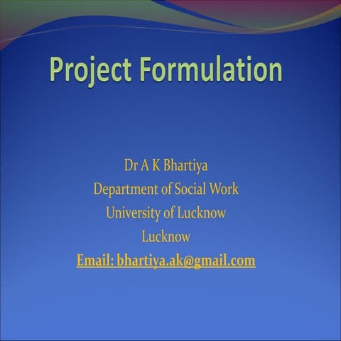Project Formulation Step by Step