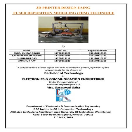 3d printer project report