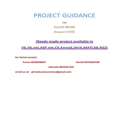 Project Guidance