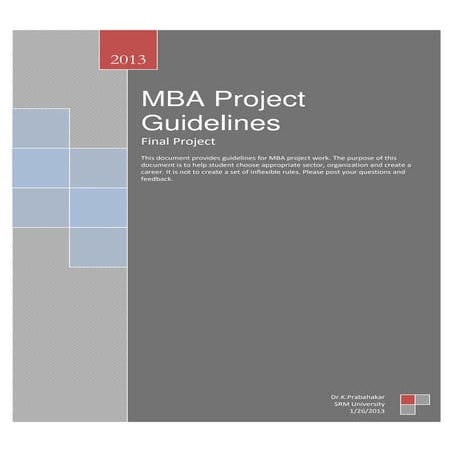 Projectguidelinesformba  of MBA