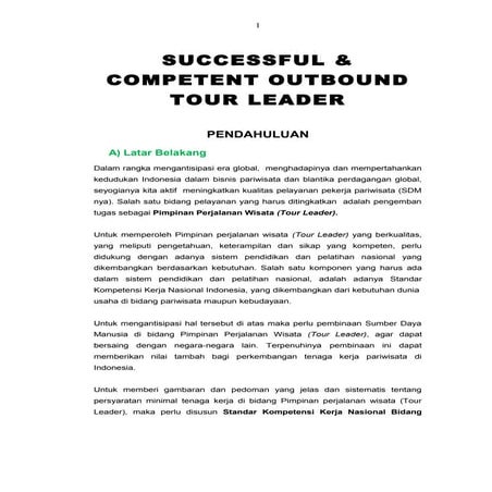 Project Guide / Tour Leader E_ learning