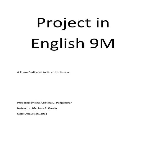 Project in English 9M