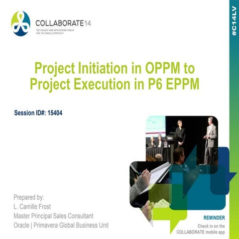Project initiation in oppm to project execution in p6 eppm - Oracle Primavera...