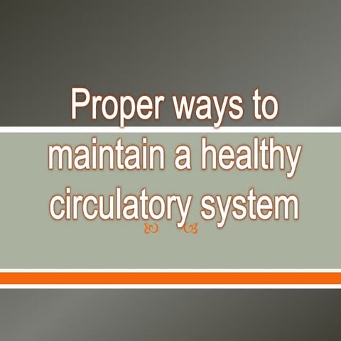 Proper ways to maintain a healthy circulatory system