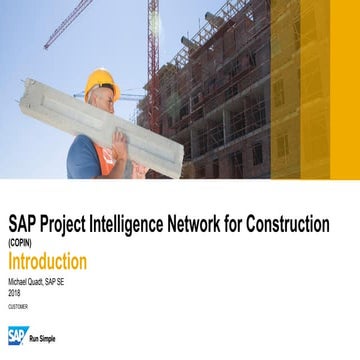SAP Project Intelligence Network for Construction