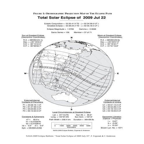 Projection Map Of The Eclipse Path