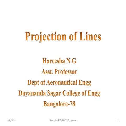 Projection of lines