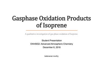 Gasphase Oxidation Products of Isoprene