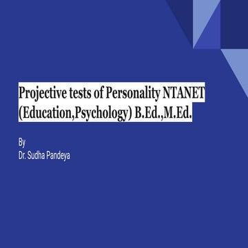 Projective tests of personality (1)