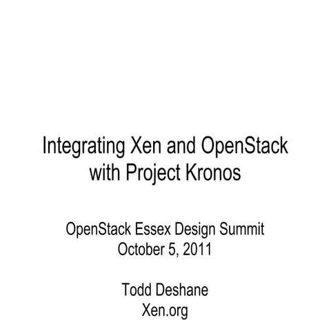 Project kronos open_stack_design_summit