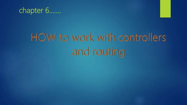 Murach : HOW to work with controllers and routing