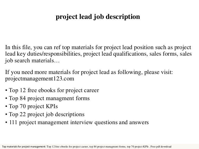 Project lead