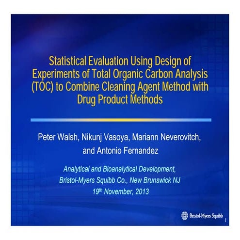 Lean Clean - Total Organic Carbon Analysis for Cleaning Validation in ...