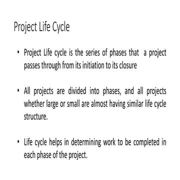 Project life cycle