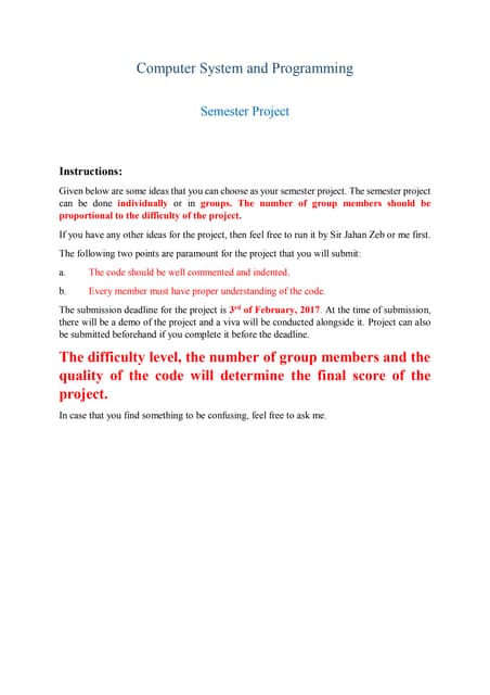 c++ Project list | PDF
