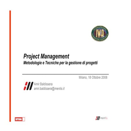 project managent - metodologie e tecniche per la gestione dei progetti
