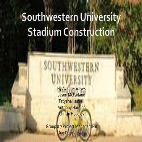 Southwestern University Stadium Construction