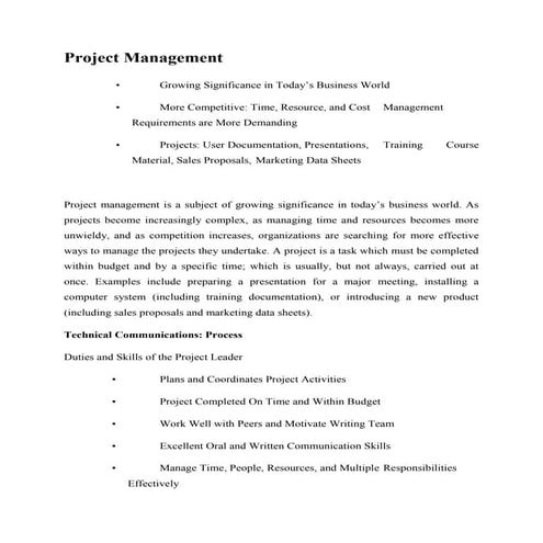 Project management.docx communiction | DOCX