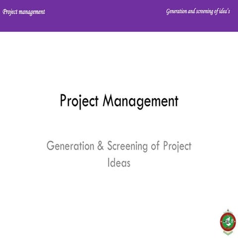Generation of Project Idea 