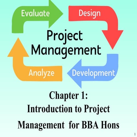 Introductions to Project  management-chapter 1 for BBA Hons Professional cour...