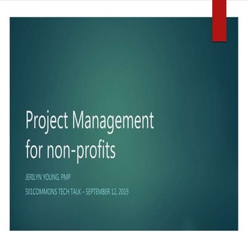 Project Management for Nonprofits- 501 Commons Tech Talk
