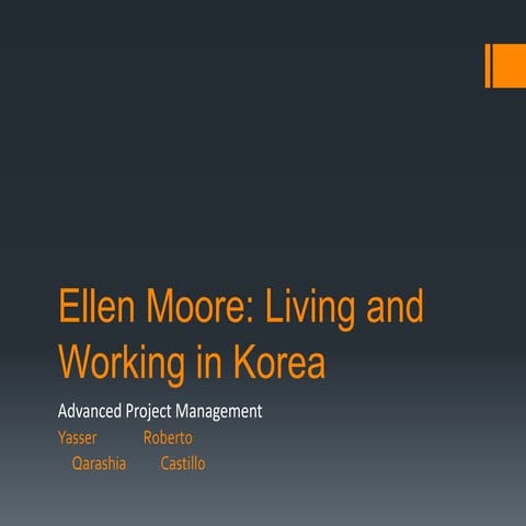 International Project Management  Ellen moore living and working in korea 