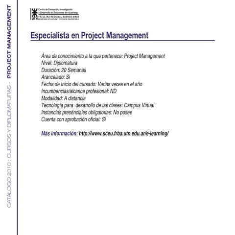 Project Management - Especialista en project management