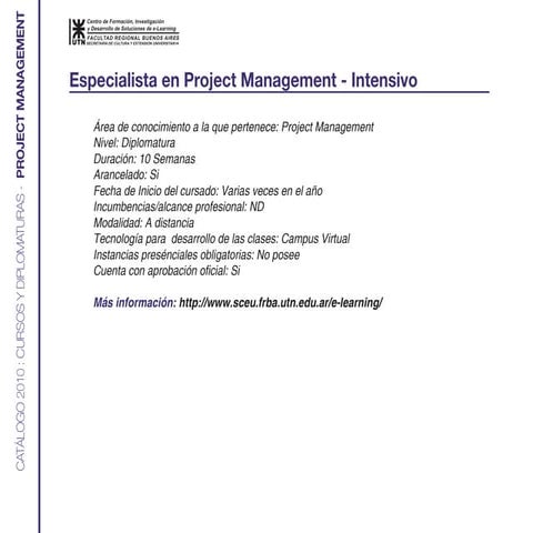 Project Management - Especialista en project management - intensivo