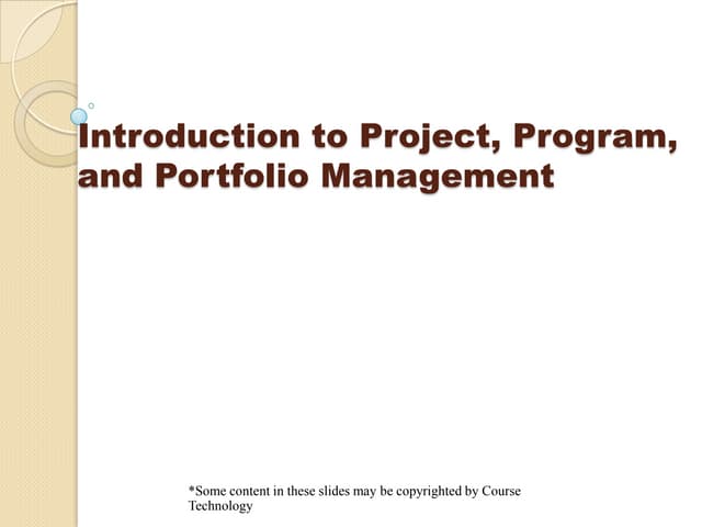Project Management Overview