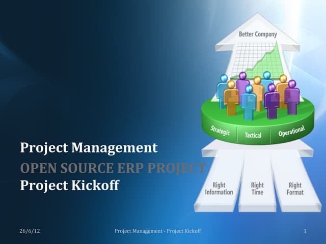 Project management - kickoff - opensource erp
