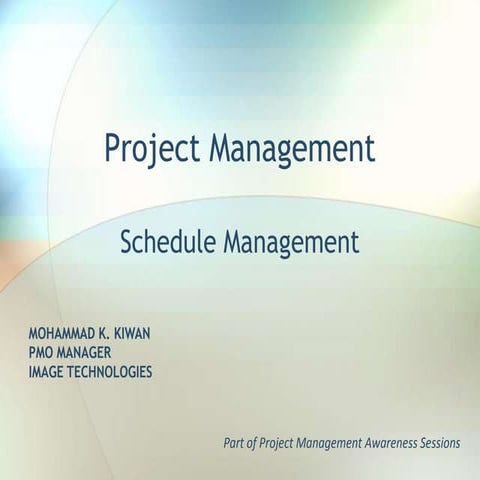 Project Management 4 Schedule Management
