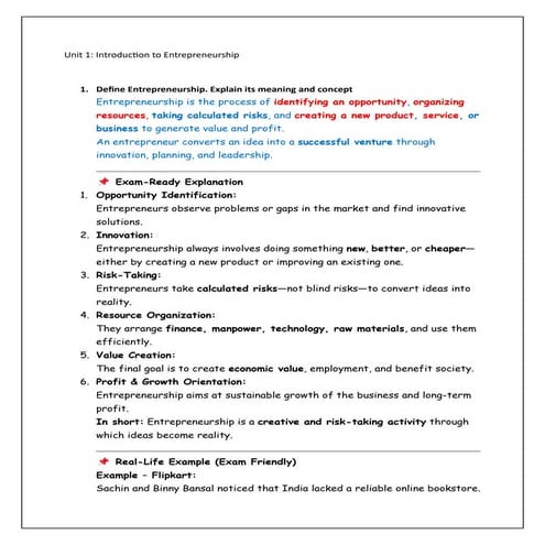 Project Management and Entrepreneurship notes