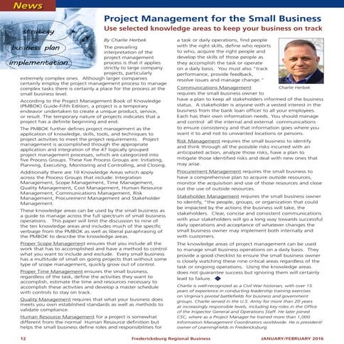 Project Management for the Small Business | PDF